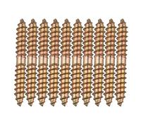HALJIA 10 boulons de fixation pour meuble Cheville - M6 x 50 MM à tête double extrémité - Bois à bois