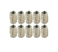 HALJIA 10 pcs M10 x 25 mm Insert Écrou meubles en bois Filetage Vis Bride Attaches à douille hexagonale pour lits Berceau d'armoire