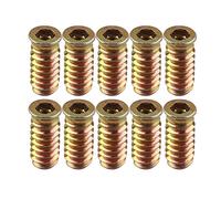 HALJIA 10 pcs M6 x 35 MM Filetage Écrou Insert en bois Interface Vis à tête hexagonale Socket Écrou de fixation pour meubles Lit Armoire