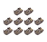 HALJIA 10 Pièces 3V CR2032 CR2025 Support de Pile SMD Général Pile Bouton Pile Adaptateur Clip Support De Prise Conteneur Boîte Boîtier Plaqué Or Noir