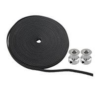 HALJIA 2 pcs 2 GT 16 Dents Chronométrage Poulie Roue intérieure 5 mm avec 5 m 2 GT-6 mm Ouverture en Caoutchouc Ceinture Compatible avec imprimante 3D RepRap Prusa