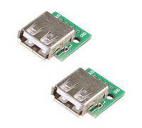 HALJIA 2 pcs Type A USB Femelle 4 Broches vers Dip 2,54 mm PCB Planche convertisseur d'adaptateur d'alimentation Compatible avec Platine d'expérimentation Arduino DIY