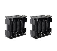 HALJIA 2 Pièces 12V 8 x AA Boîtier de Support de Batterie, 8 x 1.5V 12V Boîte de Rangement de Batterie en Plastique Double Pont Dos à Dos 8 Fentes Boîte de Batterie Noir