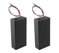 HALJIA 2 Pièces 2 × 3.7V 18650 Support de Batterie avec Couvercle, 18650 × 2 7.4V Boîte de Rangement de Batterie en Plastique avec Interrupteur Marche/Arrêt et Fils 2 Solts