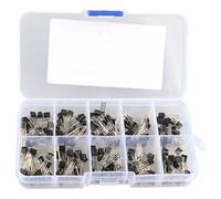 HALJIA 200 pcs 10 sortes de transistor Tiode To-92 Assortiment kit Set, modèle : S8050, S8550, S9012, S9013, S9014, 2 N3904, 2 N3906, C1815, A1015 Rouleau, Mje13001