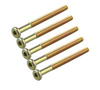 HALJIA 5 pcs M6 x 75 MM Vis Plat Douille hexagonale Tête hexagonale meubles Boulons connecteur Fermeture
