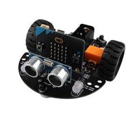 HALJIA BBC Micor:bit Robot Car Kit Intelligent Programmable pour Microbit V2 avec électronique programmable à Faire soi-même Programmation Makecode et Python Projet éducatif STEM (sans Micro bit)