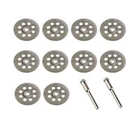 HALJIA Disque Diamant 22 mm [ 10 Pcs ] Coupe de Diamant Matériaux + 2 x Mandrin Pour la Coupe de Verre, de Céramique, de Bois, de PVC, de Plastique, de Carbures, de Roches, de Métal. Etc.