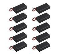 HALJIA - Lot de 10 boîtiers pour piles 3 V AA 2 x 1,5 V en plastique avec couvercle pour interrupteur marche/arrêt