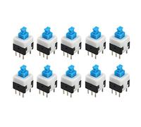 HALJIA Lot de 10 interrupteurs autobloquants à bouton poussoir 6 broches Bipolaire bidirectionnel 8 x 8 mm