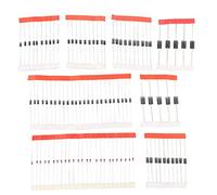 HALJIA Lot de 100 8 Valeurs Redresseur Diodes Sac Assortiment Kit Pour Arduino (25 X 1 N4148, 25 X 1 N4007, 10 X 1 N5819, 10 X 1 N5399, 10 X FR107, 10 X Fr207, 5 X 1 N5408, 5 X 1 N5822)