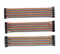 HALJIA Lot de 120 câbles jumper DuPont pour platine d’expérimentation breadboard 40 mâle-femelle, 40 mâle-mâle, 40 femelle-femelle Multicolore 30 cm