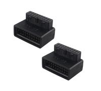 HALJIA Lot de 2 adaptateurs USB 3.0 à 90 degrés USB 3.0 19 broches mâle vers femelle à angle droit pour carte mère de bureau PH19B