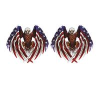 HALJIA Lot de 2 autocollants 3D motif drapeau américain et aigle à tête blanche pour voiture, moto, skateboard, vélo, automobile, pare-chocs, fenêtre, autocollants, etc.