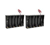 HALJIA Lot de 2 boîtes de Rangement en Plastique 9 V AA 6 x 1,5 V avec câbles