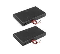 HALJIA Lot de 2 boîtes de rangement en plastique pour piles AA 12 V 8 x 1,5 V avec interrupteur marche/arrêt et fils de connexion