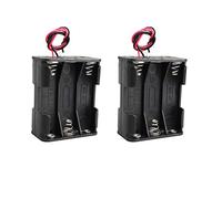 HALJIA Lot de 2 boîtiers de Rangement pour Piles 9 V AA 6 x 1,5 V avec câbles
