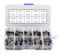 HALJIA Lot de 200 transistors NPN PNP TO-92 - 10 valeurs - Transistors - Pour BC337, BC327, 2N222, 2N2907, 2N3904, 2N3906, S8050, S8550, A1015 C1815.