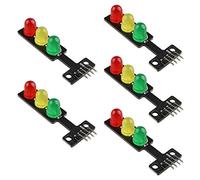 HALJIA Lot de 5 mini modules de signalisation de signalisation LED 5 V 3 lumières (rouge, jaune, vert) Contrôle séparé pour accessoires électroniques compatibles avec Arduino
