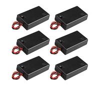 HALJIA Lot de 6 boîtes de rangement en plastique pour piles AAA 4,5 V 3 x 1,5 V avec interrupteur marche/arrêt et câbles