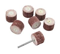 HALJIA Lot de 7 têtes de meulage de 20 mm en papier abrasif, pour outils rotatifs Dremel, grain 80, 120, 180, 240, 320, 400, 600 avec tige de mandrin de 3 mm