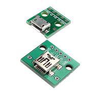 HALJIA - Module adaptateur mini USB vers 2,54 mm DIP 5P et micro USB vers DIP 5 broches - Connecteur femelle