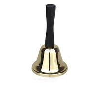 HALJIA Petite Cloche à Main en métal pour Le Service, l’école, Le Restaurant ou Les Jeux, Or