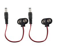 HALJIA Pile 9 V Boucle SE Fixe Clip de câble d'alimentation connecteur 2.1 mm DC Prise Jack Compatible avec Arduino (2pcs)