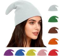 halkaount Ce chapeau d'elfe polyvalent, ce chapeau pointu aux couleurs vives ou ce bonnet de Père Noël sont parfaits pour les carnavals, Noël, les anniversaires, les fêtes et autres occasions.(Weiß)