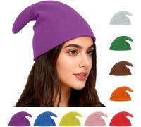 halkaount Ce chapeau d'elfe polyvalent, ce chapeau pointu aux couleurs vives ou ce bonnet de Père Noël sont parfaits pour les carnavals, Noël, les anniversaires, les fêtes et autres occasions.(Lila)