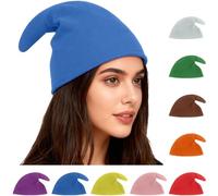 halkaount Ce chapeau d'elfe polyvalent, ce chapeau pointu aux couleurs vives ou ce bonnet de Père Noël sont parfaits pour les carnavals, Noël, les anniversaires, les fêtes et autres occasions.(Blau)