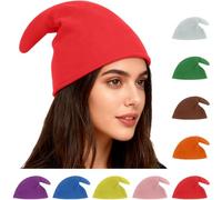 halkaount Ce chapeau d'elfe polyvalent, ce chapeau pointu aux couleurs vives ou ce bonnet de Père Noël sont parfaits pour les carnavals, Noël, les anniversaires, les fêtes et autres occasions.(Rot)