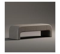 Hall d'entrée Banc de Rangement Moderne, Banc Ottoman rembourré en Cuir, Tabouret d'extrémité lit, Joli d'entrée for Chambre à Coucher, Salon, entrée avec 2 tiroirs Vestiaire(Grigio,180 * 45 * 43cm)