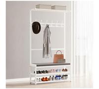 Hall Tree Banc d'entrée avec porte-manteau - Organisateur de rangement autonome multifonctionnel pour chaussures et manteaux pour la maison
