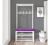 Hall Tree Porte-manteau avec banc et rangement à chaussures, organiseur d'entrée autonome avec crochets, design peu encombrant pour petits appartements