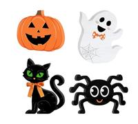 Hall0ween Animal Tray Decorations - Creative Black Cat Ghost Ghost Pumpkin Signes | DÉCOR DES TRAYS À TIERS MATRICAL SALLEDE | Ornements en bois de bureau indépendants pour salle de maison de ta