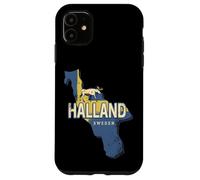 Halland Suède Carte de Province rétro Souvenir élan Vintage Coque pour iPhone 11