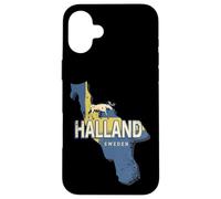 Halland Suède Carte de Province rétro Souvenir élan Vintage Coque pour iPhone 16 Plus