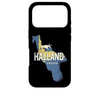 Halland Suède Carte de Province rétro Souvenir élan Vintage Coque pour iPhone 17 Pro
