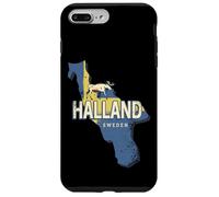 Halland Suède Carte de Province rétro Souvenir élan Vintage Coque pour iPhone 7 Plus/8 Plus