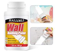 Halldeli Kit Retouche Peinture Blanc Mur - Mini Rouleau pour Peinture Blanche Mur et Plafond, Réparation Rapide de Peinture Murale Intérieur, Couverture Opaque et Facile à Utiliser