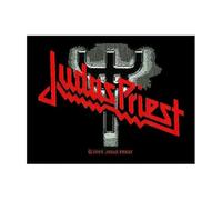 Halle 15 Clothes - Patch pour blouson - Band Judas Priest - Logo Fork, noir/rouge, 10,2x10,2cm