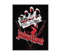 Halle 15 Clothes - Patch pour veste - Band Judas Priest - British Steel vintage, noir/rouge, 8x10,5
