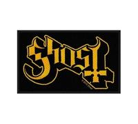 Halle15Clothes - Écusson pour votre chapeau - Ghost - Logo, Noir/jaune/bleu nuit, ca 10x5cm