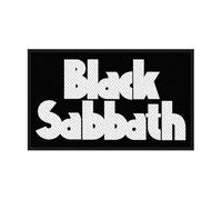 Halle15Clothes - Écusson pour votre gilet - Band Black Sabbath - Logo, noir/blanc, 6x10cm