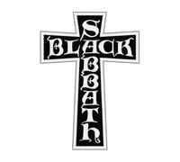 Halle15Clothes - Écusson pour votre gilet - Band Black Sabbath - Patch Cross Logo Cut Out, noir/blanc, Kreuz Cut Out