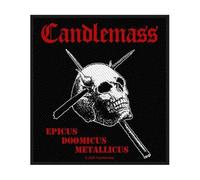 Halle15Clothes Écusson pour votre gilet Motif candlemas Patch Epicus Doomicus Metal, noir/blanc, 9,3x10cm