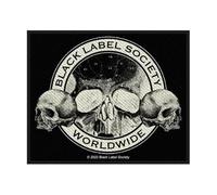 Halle15Clothes - Écusson pour votre gilet - Ruban Black Label Society - Patch crânes, noir/marron, Maße 8x10cm