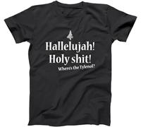 Hallelujah Holy ShT Where's The Tylenol National Black Basic Men's T-Shirt Black Manches Courtes(Small)