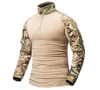 hallGood Homme Chemises Combat Militaire Airsoft BDU Shirt Chemise L